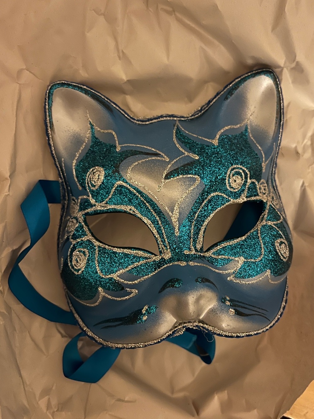 Venetian cat masquerade mask